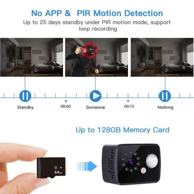 PIR Small Home Security Surveillance Camera Video Recorder